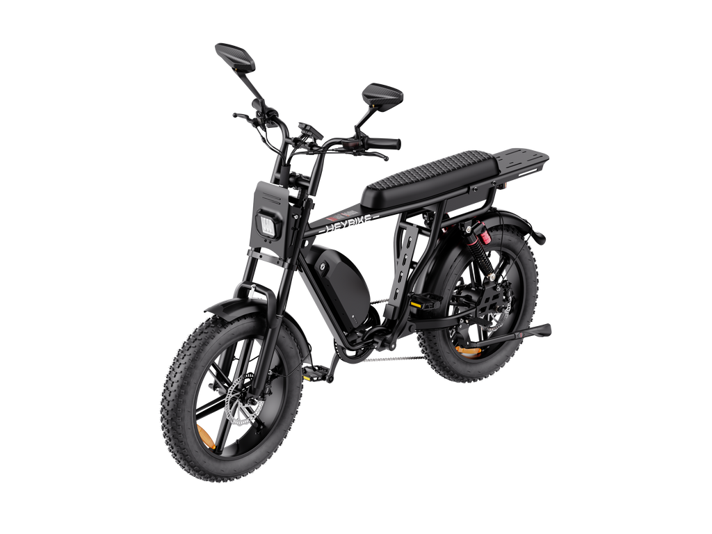 Heybike Saturn single-battery electric bike, front three-quarter view