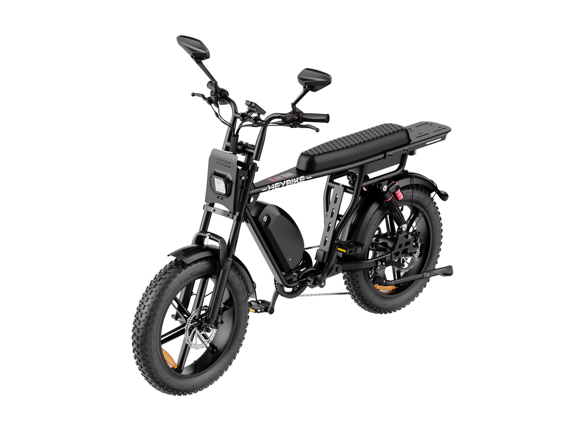 Heybike Saturn single-battery electric bike, front three-quarter view
