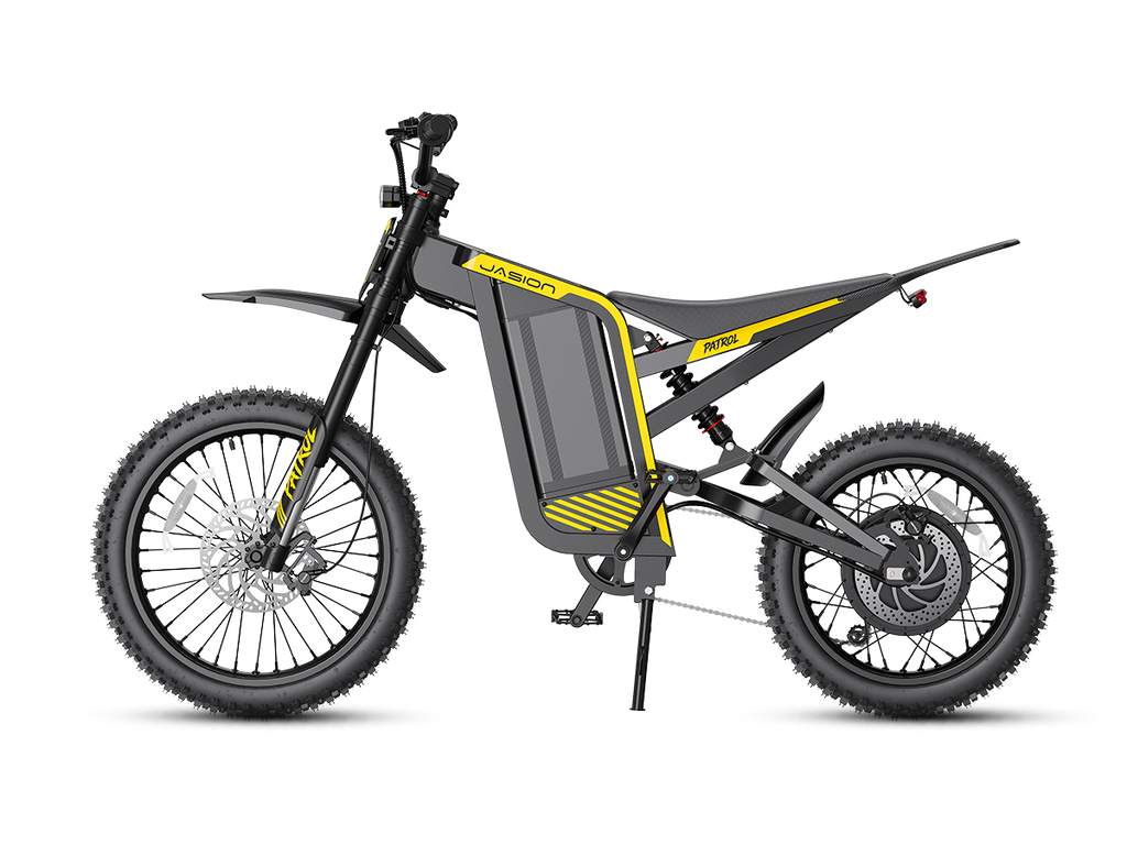 Jasion Patrol 52 yellow electric dirt bike, view 1