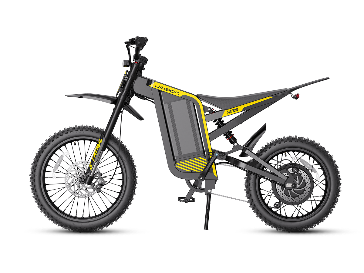 Jasion Patrol 52 yellow electric dirt bike, view 1