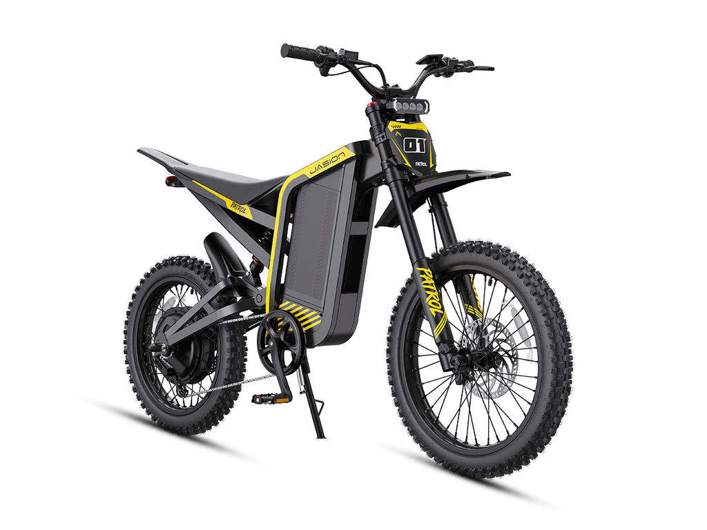 Jasion Patrol 52 yellow electric dirt bike, view 2