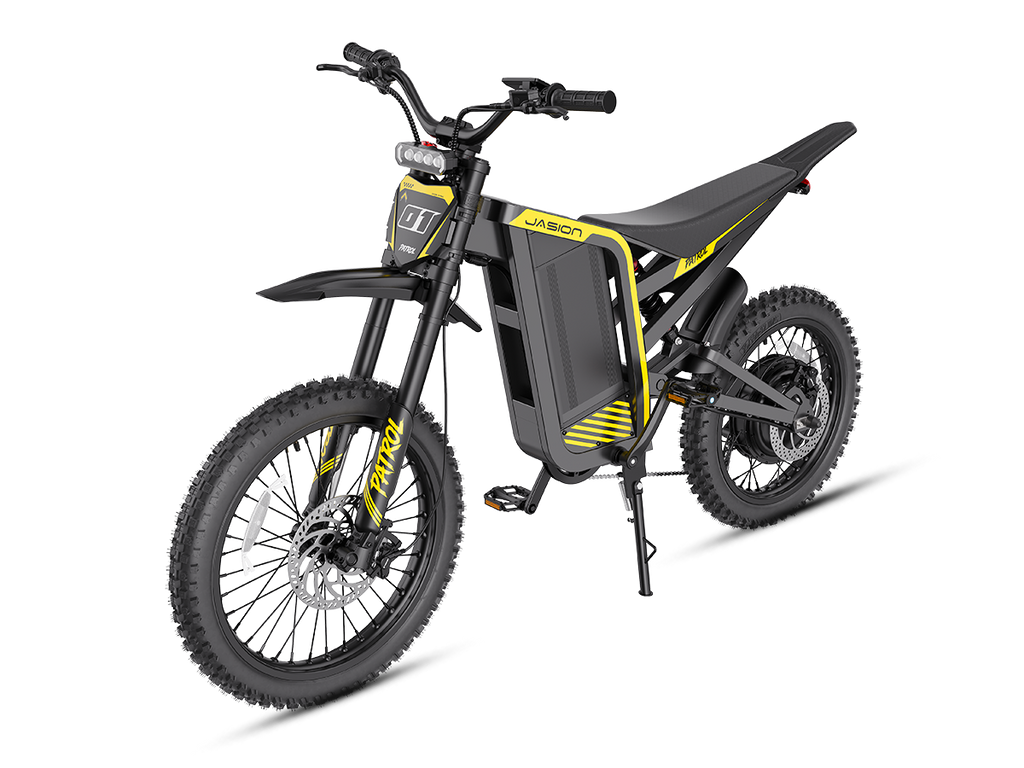 Jasion Patrol 52 yellow electric dirt bike, view 3