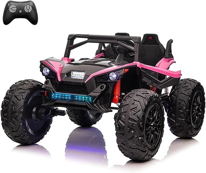 Pink and black SX2139 24V kids ride-on UTV with parent remote