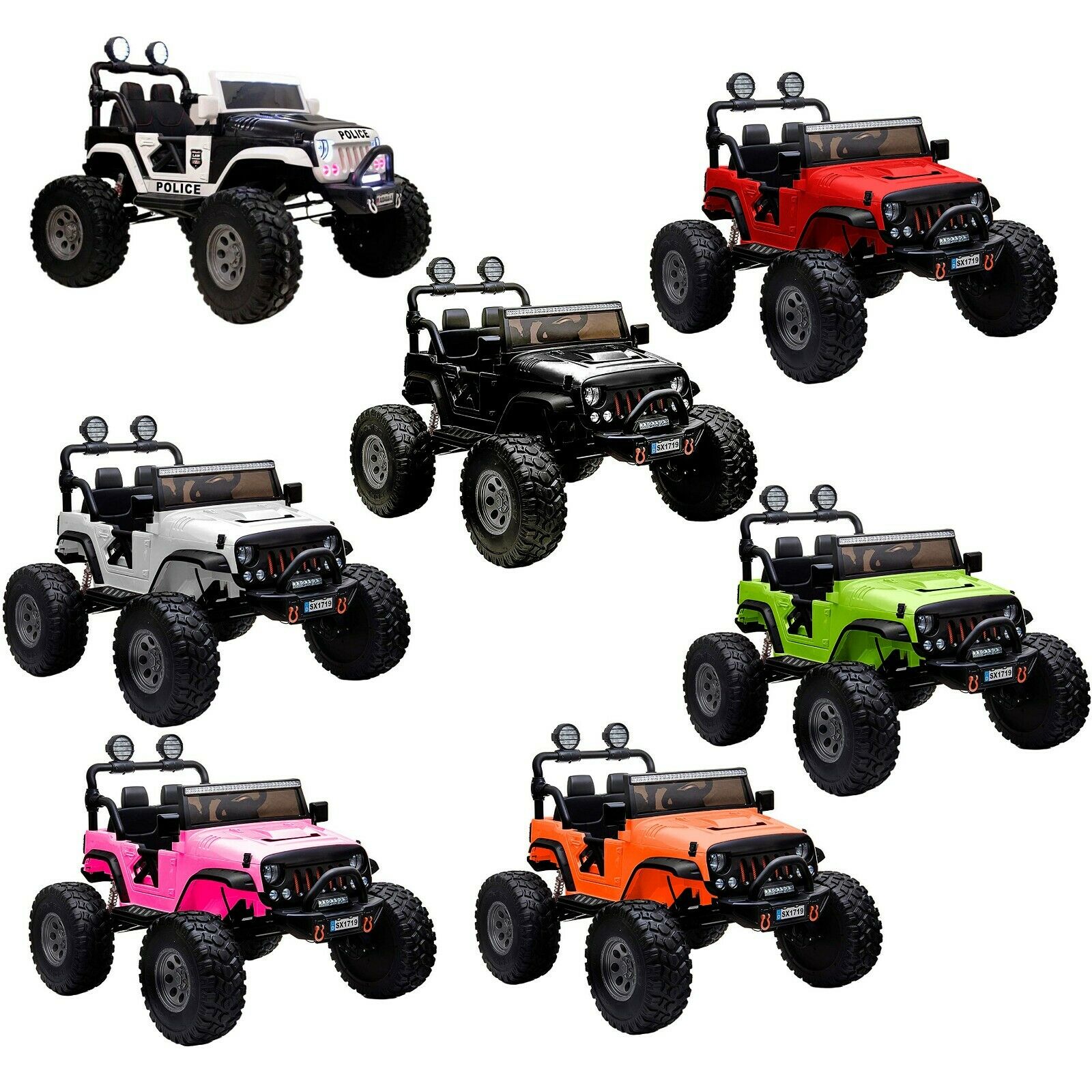 Ride on car for kids Jeep SX-1719 4x4 rubber tires & bluetooth 🔥